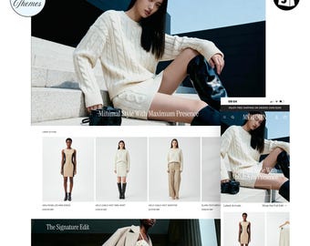 Tema de Shopify para marcas de ropa, plantilla web para boutiques en Shopify 2.0, diseño minimalista para tiendas de moda, tema de comercio electrónico fácil de usar para principiantes.