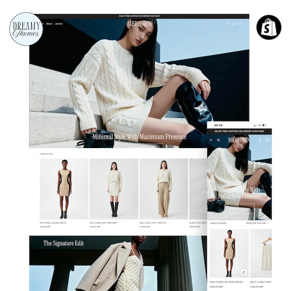 Shopify Theme for Clothing Brand, Fashion Shopify Theme, Website Template Shopify 2.0, Minimal Fashion Store Design, Modern Shopify Theme