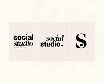 Professional Logo, Canva Brand Kit with Four Editable Designs