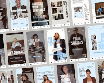 Szablony historii na Instagramie Canva, zestaw narzędzi do mediów społecznościowych Edytowalne historie na Instagramie dla trenerów Twórców treści Branding małych firm