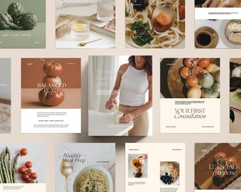 Nutrition Coach Canva Templates, Wellness Instagram Templates, Health Social Media, Holistic Health Instagram Posts