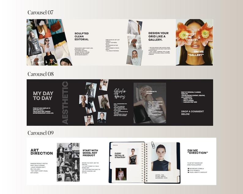 Instagram Carousel Templates, Seamless Carousels, Modern Socials for ...