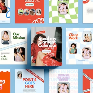 Colorful Y2K Instagram Templates for Coaches (Canva) image 1