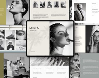 Wellness Portfolio Template, 29 Canva Slide Presentation (Digital Download)