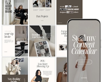 Neutral Canva Instagram Templates | Minimal Social Media Bundle for Coaches (Digital Download)