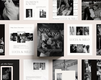Instagram Post Pack for Wedding Photographers, 50 Editable Canva Templates
