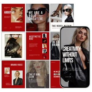 30 Red Canva Instagram Templates | Fashion Social Media Bundle (Digital Download) image 2