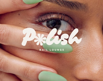 Editable Logo Kit: Modern Nail Bar Branding, Canva Logo Template