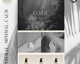 Skincare Shopify Theme | Minimal Beauty & Cosmetics Website Template | Editable Canva Banners