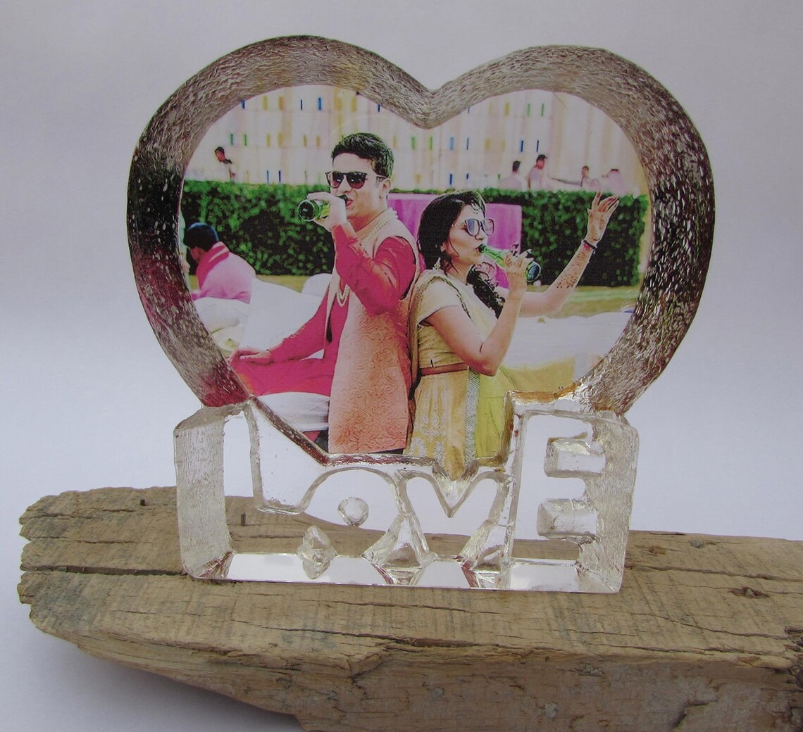 Romantic Heart Shape Crystal Photo Frame 5.75 X 5.5 Inches Etsy