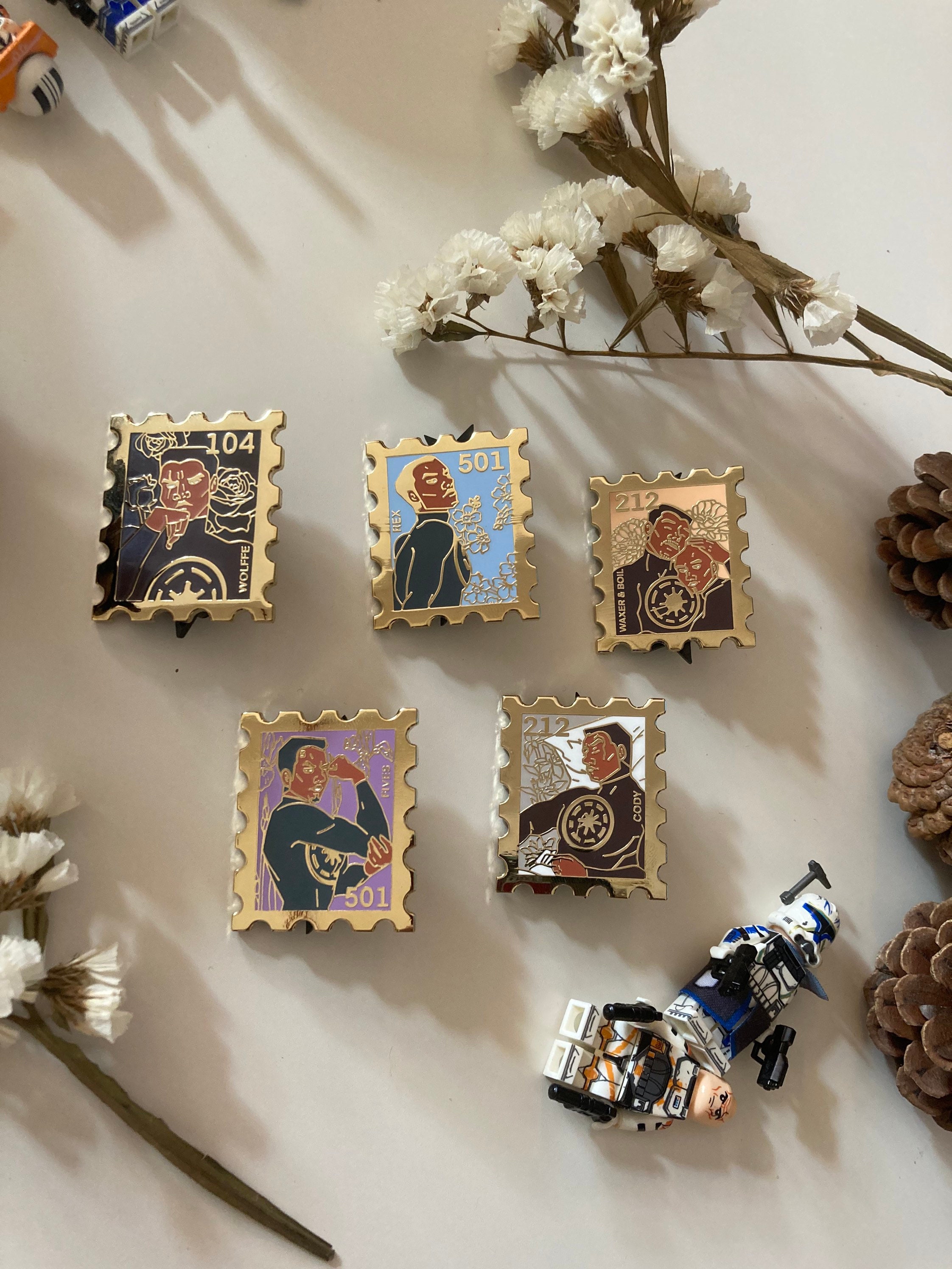 Hard enamel pins clone’s stamps