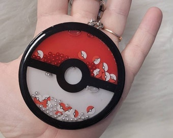 Poke Shaker Keychain // Poke Ball // Resin Shaker Keychain