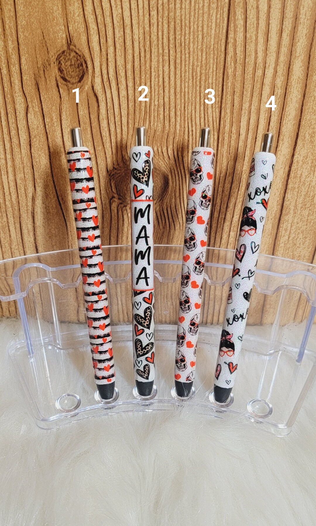 Glitter Hearts/ MAMA/ Skulls/ Inkjoy Gel Pen/ Refillable Etsy