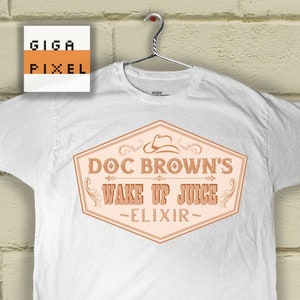 Doc Brown&#39;s Wake up Juice, Short-Sleeve Unisex T-Shirt, Back to the Future 3, T-shirt sizes available S-3XL