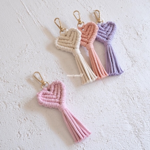 Macrame Heart Keychain | Handmade Accesories | Wedding Gifts | Bag Charm