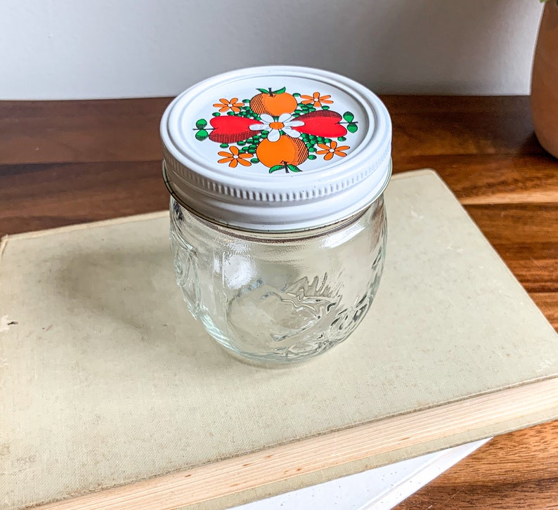 Vintage Kerr Decorated Jam & Jelly Jar With White Fruit and Etsy