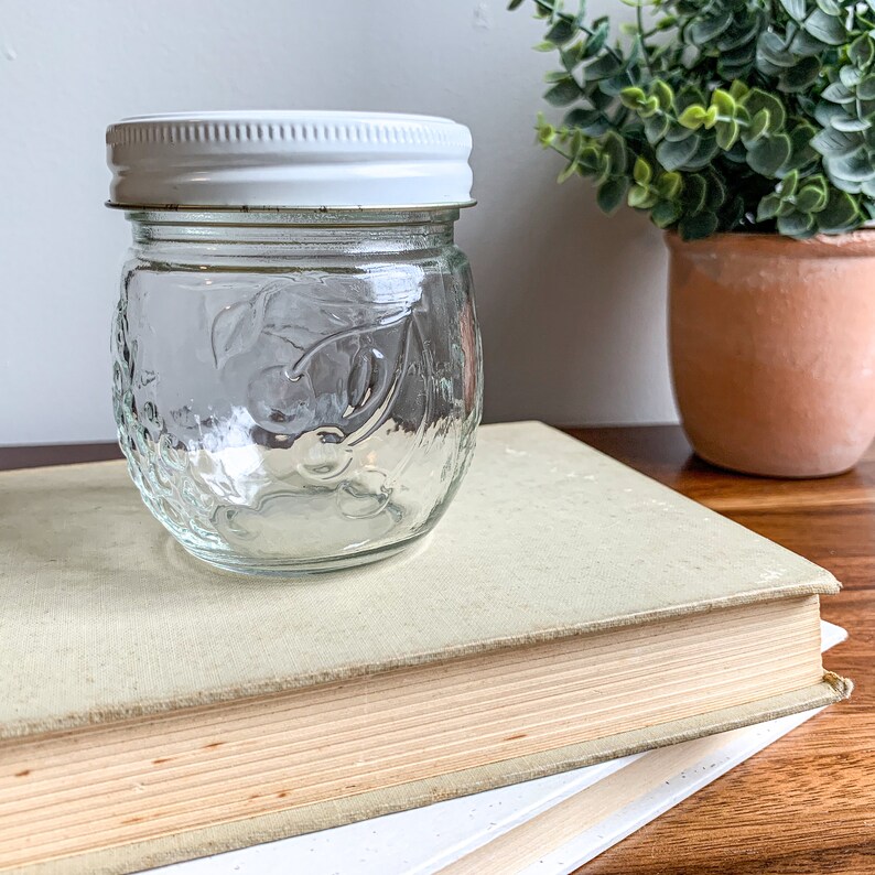 Vintage Kerr Decorated Jam & Jelly Jar With White Fruit and Etsy