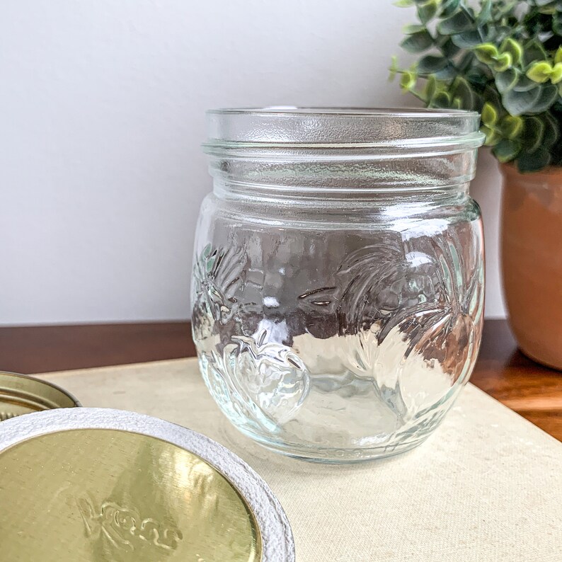 Vintage Kerr Decorated Jam & Jelly Jar With White Fruit and Etsy
