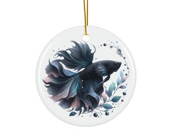 Aquarell Betta Fisch-Keramik-Verzierung: Feiertags-Hauptdekor