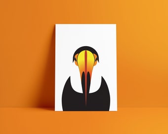 Toucan Wall Art Print | Tropical Bird Poster | Colourful Jungle Animal Illustration | Bold Modern Living Room Decor | Nature Lover Gift