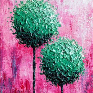 Painting, flowers, abstract, acrylic, handmade, lollipop painting, different color combinations, I make to order, Green