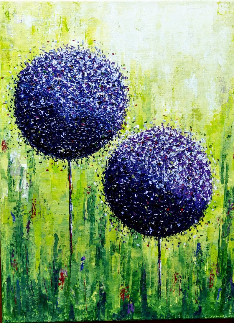 Malerei, Blumen, Abstrakt, Acryl, handgemacht, Lollipop-Painting, verschiedene Farbkombinationen, ich fertige auf Bestellung, Lila