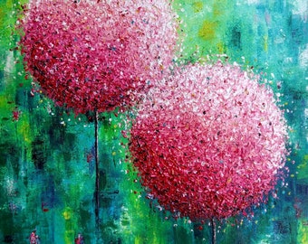 Painting, flowers, abstract, acrylic, handmade, lollipop painting, different color combinations, I make to order,