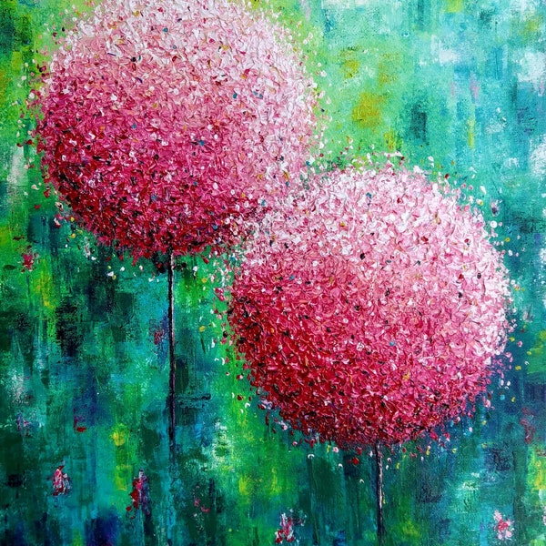 Malerei, Blumen, Abstrakt, Acryl, handgemacht, Lollipop-Painting, verschiedene Farbkombinationen, ich fertige auf Bestellung,