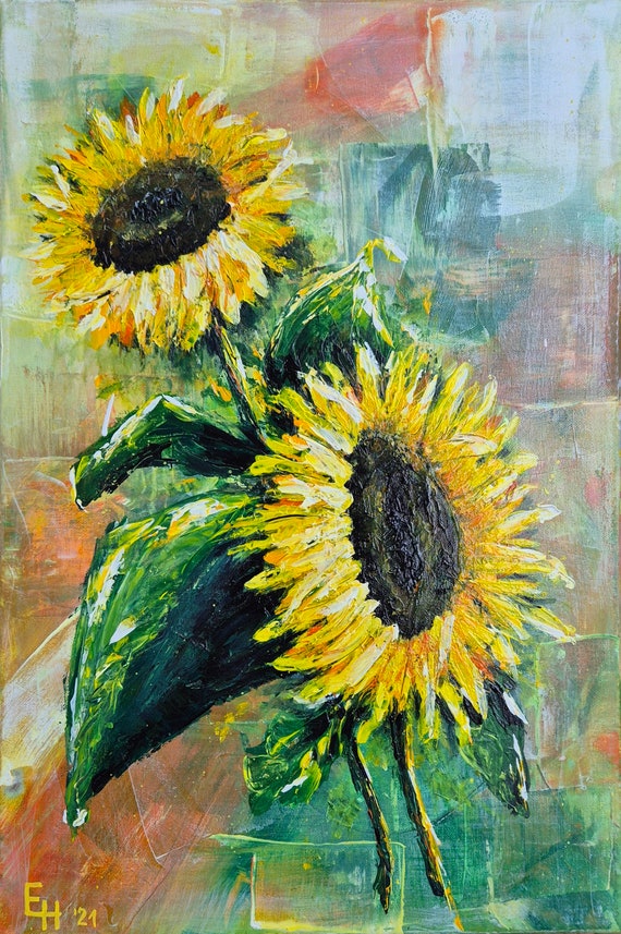 ひまわり アクリル画 原画 ひまわりの絵 アクリル画 キャンバスアート