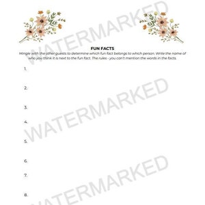 Fun Fact Ice Breaker Game Digital Template