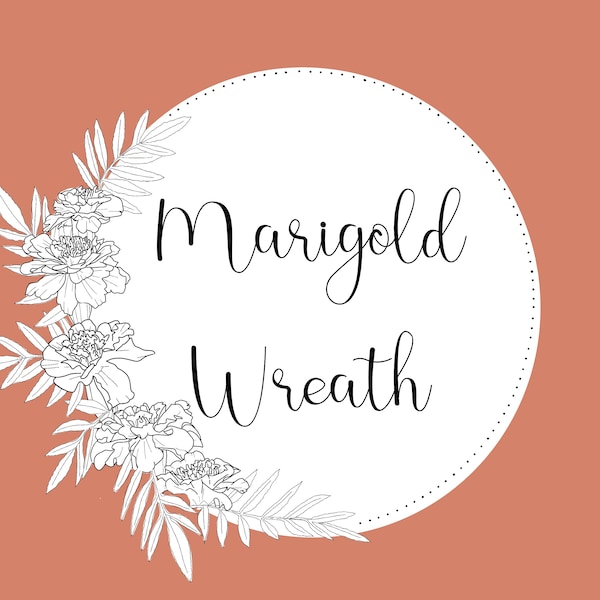 October Birth Flower Marigold Wreath