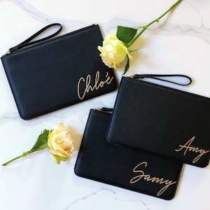Bolso de mano personalizado con nombre - Monógrafo de muñeca hecho a medida - Regalo de bolsa personalizado para ella - Ideas de regalo de gallina soltera