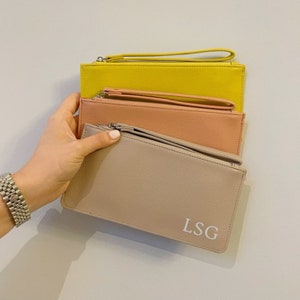 Cartera personalizada con iniciales - Buttery Soft Vegan Leather Card Holder - Monedero personalizado para mujer - Regalo de bolsa personalizado para ella