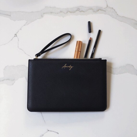 Personalised Script Name Clutch Bag Custom Made Monogram Etsy