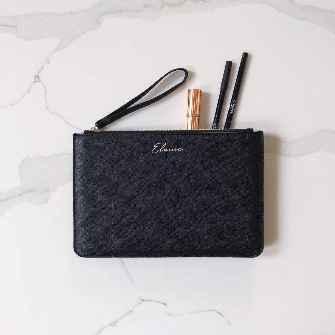 Personalised Script Name Clutch Bag Custom Made Monogram Etsy