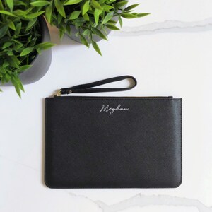 Bolso de mano personalizado con nombre de guión – Monedero de pulsera con monograma con nombre en cursiva – Regalo de bolso de mujer personalizado para ella