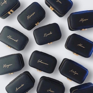 Portagioie personalizzato di lusso con nome scritto – Portagioielli da viaggio personalizzato Organizzatore di gioielli personalizzato – Regalo per lei