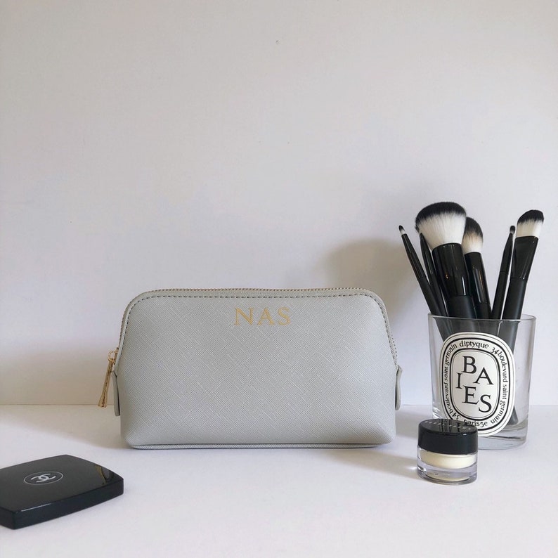 Set of Two Personalised Makeup Bags with Initials Monogram Etsy