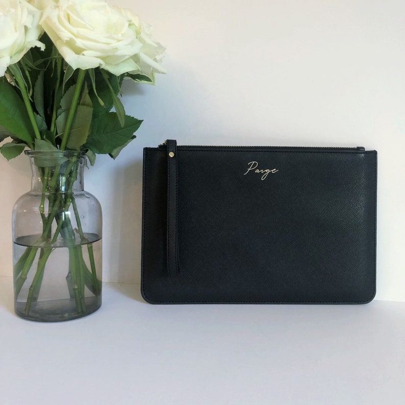 Personalised Script Name Clutch Bag Custom Made Monogram Etsy