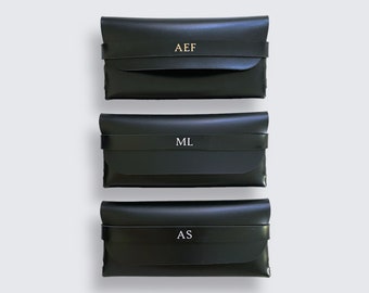 Personalised Glasses Case - Personalised Sunglasses Case With Initials - Monogrammed Black Glasses Case - Travel Gift For Her Gift For Him