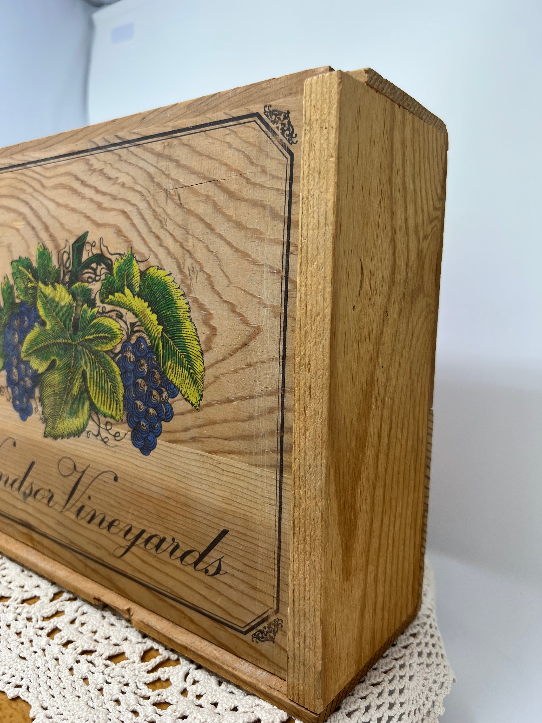 Wood Wine Box Art Box Vintage Wood Wine Box Storage Bar Etsy