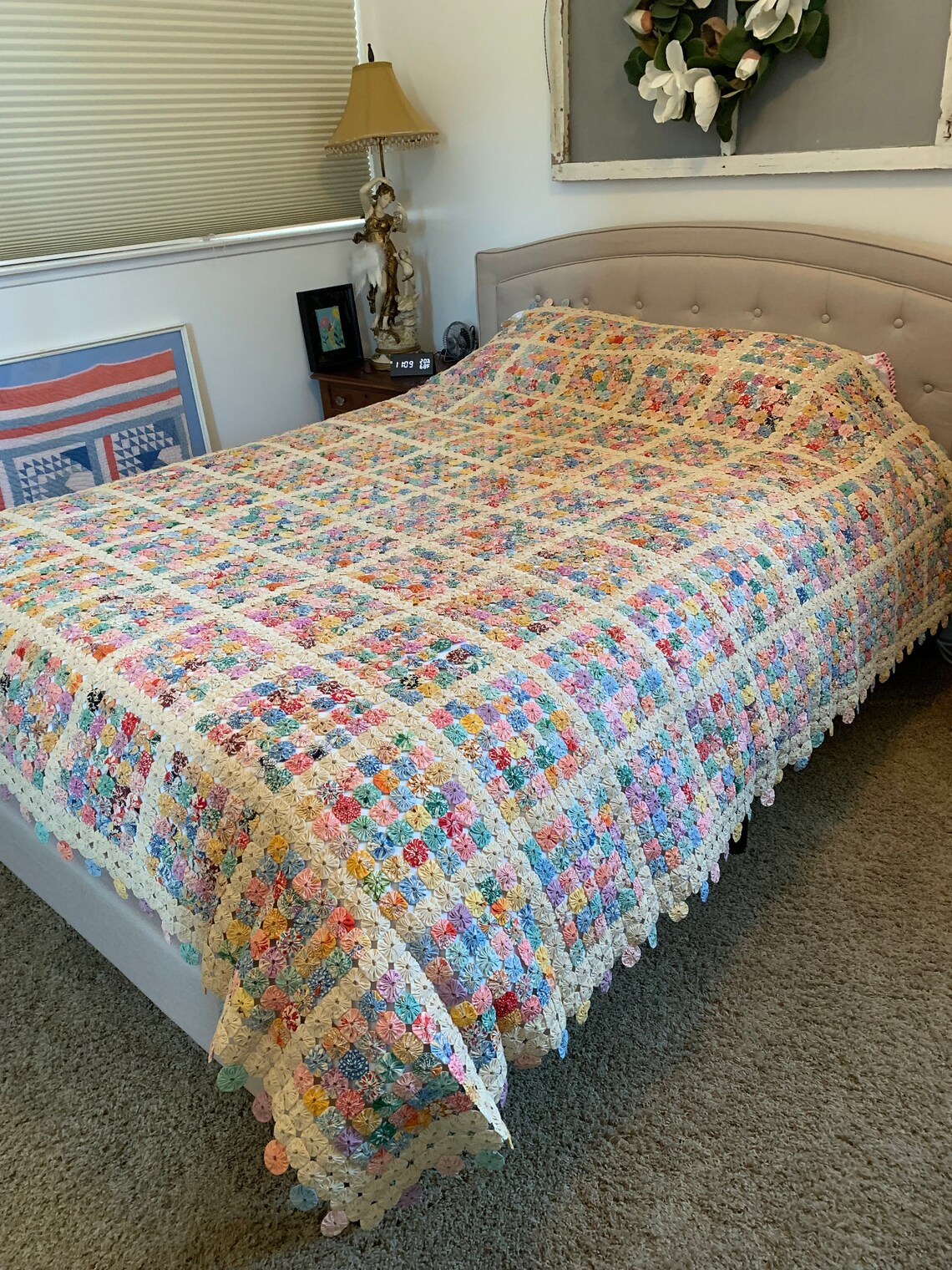 Quilt Vintage Yoyo Quilt 1930's Yoyo Quilt Collector Etsy