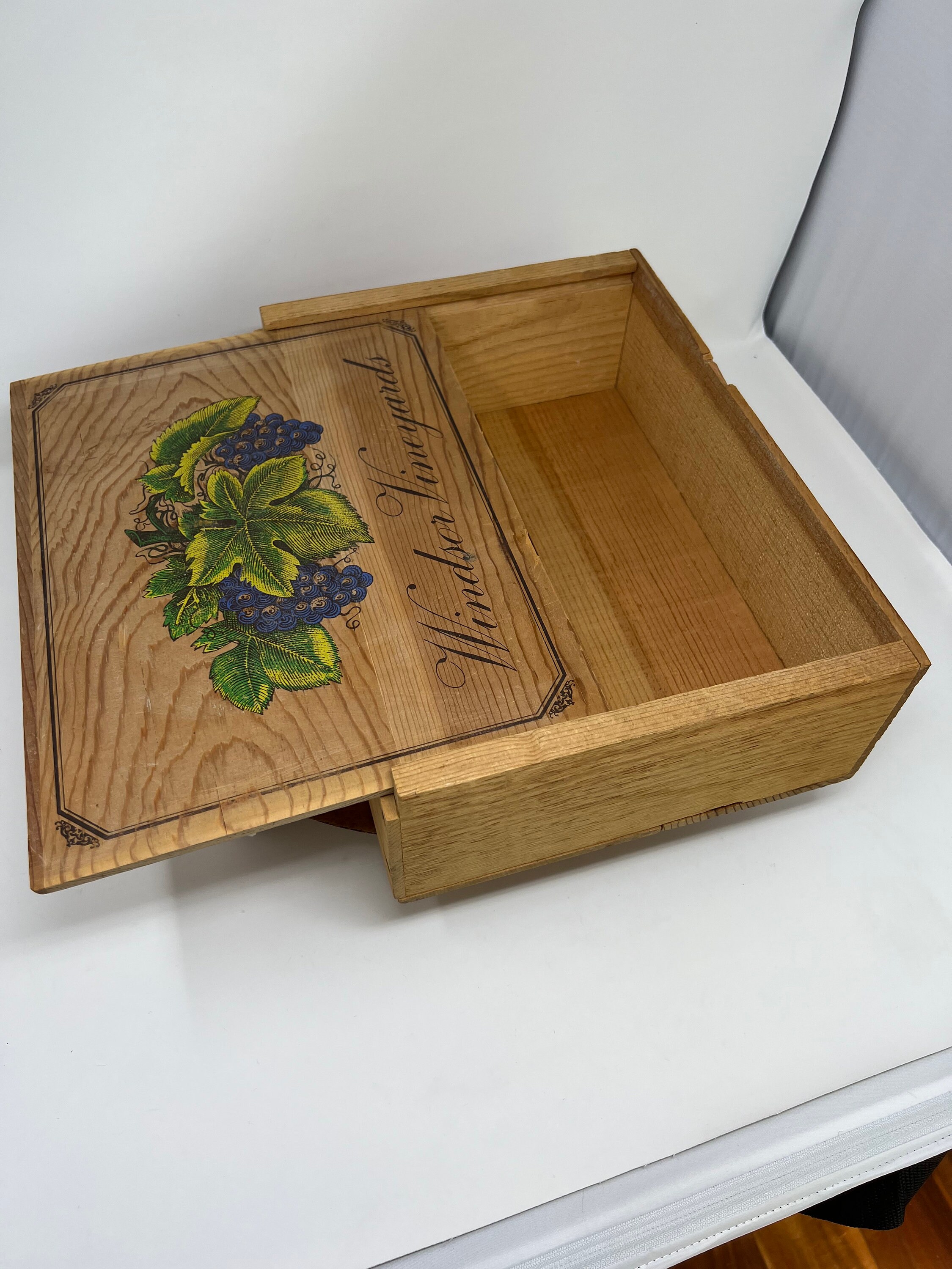 Wood Wine Box Art Box Vintage Wood Wine Box Storage Bar Etsy