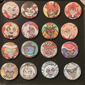 Cute Demon Character Buttons 2.5&quot;