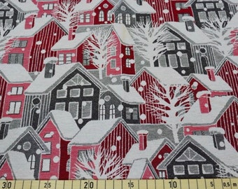 60 cm jacquard decorative fabric winter village