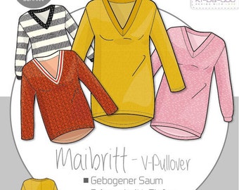 Paper sewing pattern Maibritt - V-sweater - ki-ba-doo