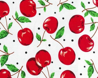 55 cm stretch cotton cherries in 2 colors