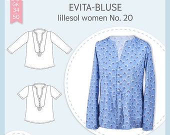 Paper pattern Evita blouse lillesol woman No. 20