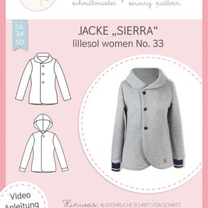 Paper sewing pattern jacket Sierra lillesol woman No. 33