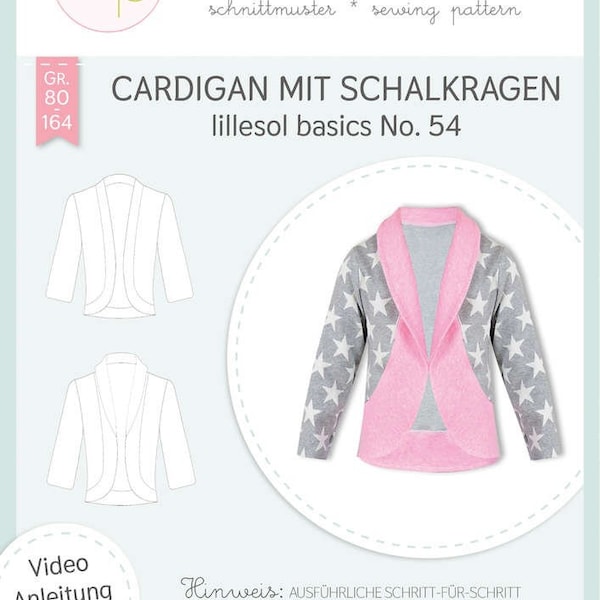 Papier-Schnittmuster Cardigan mit Schalkragen lillesol basics No. 54